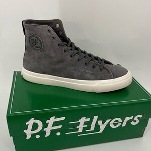 PF Flyers All American Hi Top Suede Men’s Size 9 Women 10.5 Gray Shoes